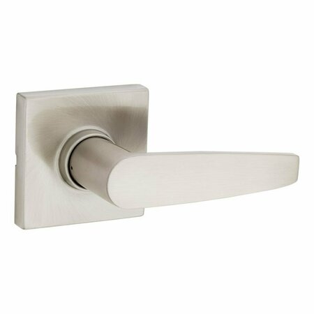 SAFELOCK Winston Lever Square Rose Passage Lock with RCAL Latch and RCS Strike Satin Nickel Finish SL1000WISQT-15